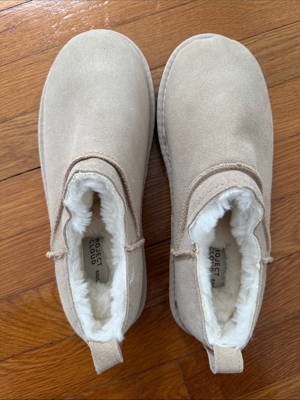 Project Cloud Cream Faux-Suede Cozy Slippers